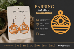 Earring Tropical Paradise SVG | Beach Sunset Laser Cut Product Image 1