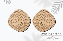 Waves and Whale Engraved Earrings Digital Download Product Image 6