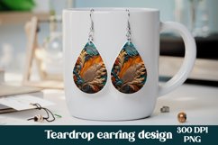 Leather flower teardrop earring PNG design