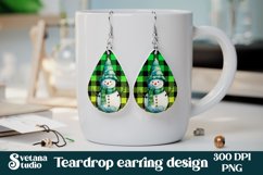 Christmas teardrop earring | Snowman earring sublimation