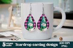 Christmas snowman teardrop earring sublimation