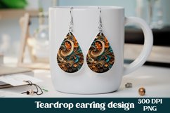 3d leather flower teardrop earring sublimation design