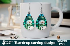 Christmas snowman teardrop earring