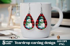 Christmas snowman teardrop earring PNG
