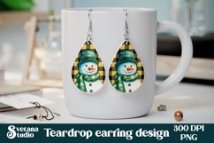 Christmas snowman teardrop earring PNG design