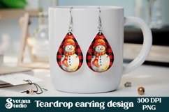 Christmas snowman earring PNG sublimation design