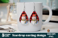 Christmas snowman earring sublimation | Earring love PNG