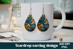 3d leather floral teardrop earring | Leaves earring design Product Image 1