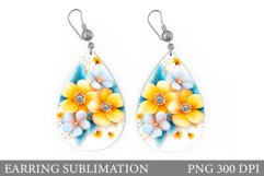 Flowers Earring Design. Floral Earring Sublimation Product Image 1