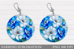 Floral Earring Sublimation. Flowers Earring Design Product Image 1