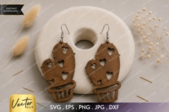 Cactus Heart Earrings SVG| Laser Cut Earring Product Image 1