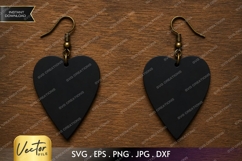 Minimal Heart Earrings SVG| Laser Cut Earring Product Image 1