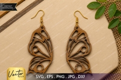 Butterfly Wing Earrings SVG| Laser Cut Earring Product Image 1