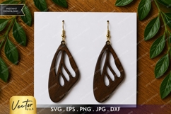 Abstract Teardrop Earrings SVG| Laser Cut Earring Product Image 1