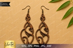 Ornamental Dangle Earrings SVG| Laser Cut Earring Product Image 1