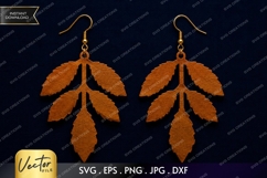 Layered Leaf Earrings SVG| Laser Cut Earring Product Image 1