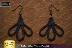 Abstract Teardrop Earrings SVG| Laser Cut Earring Product Image 1