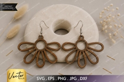 Abstract Daisy Earrings SVG| Laser Cut Earring Product Image 1
