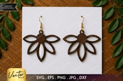 Minimal Flower Earrings SVG| Laser Cut Earring Product Image 1