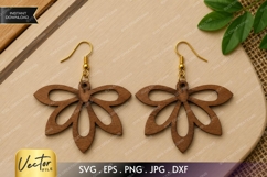 Leaf Petal Earrings SVG| Laser Cut Earring Product Image 1