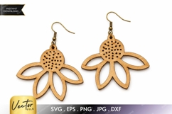 Sunflower Earrings SVG| Laser Cut Earring Product Image 1