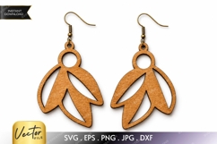 Modern Tulip Earrings SVG| Laser Cut Earring Product Image 1