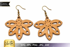 Decorative Flower Earrings SVG| Laser Cut Earring Product Image 1