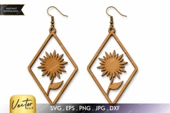 Sunflower Frame Earrings SVG| Laser Cut Earring Product Image 1