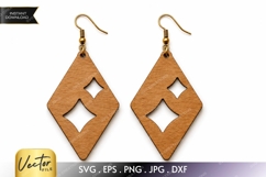 Diamond Cutout Earrings SVG| Laser Cut Earring Product Image 1