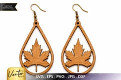 Maple Leaf Earrings SVG| Laser Cut Earring Product Image 1