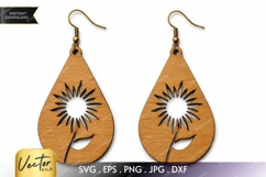 Sunflower Teardrop Earrings SVG| Laser Cut Earring Product Image 1