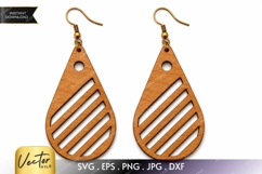 Striped Teardrop Earrings SVG| Laser Cut Earring Product Image 1