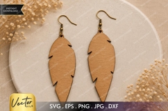 Feather Earrings SVG| Laser Cut Earring Product Image 1