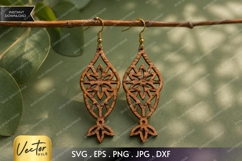 Mandala Fish Earrings SVG| Laser Cut Earring Product Image 1