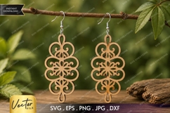 Floral Scroll Earrings SVG| Laser Cut Earring Product Image 1