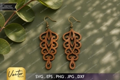 Vintage Scroll Earrings SVG| Laser Cut Earring Product Image 1