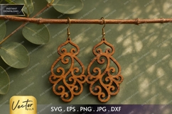Boho Swirl Earrings SVG| Laser Cut Earring Product Image 1