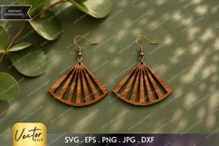 Fan Shape Earrings SVG| Laser Cut Earring Product Image 1