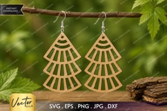 Layered Fan Earrings SVG| Laser Cut Earring Product Image 1