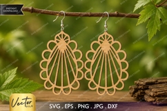Sunburst Arch Earrings SVG| Laser Cut Earring Product Image 1