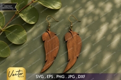 Minimal Feather Earrings SVG| Laser Cut Earring Product Image 1