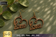 Love Heart Earrings SVG| Laser Cut Earring Product Image 1