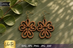 Floral Petal Earrings SVG| Laser Cut Earring Product Image 1