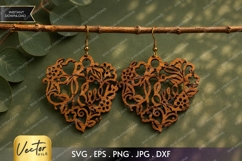 Leaf Flower Earrings SVG| Laser Cut Earring Product Image 1