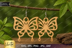 Love Floral Heart Earrings SVG| Laser Cut Earring Product Image 1
