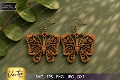Decorative Butterfly Earrings SVG| Laser Cut Earring Product Image 1