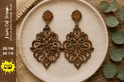 Floral Mandala Earrings Laser Cut SVG File floral earrings Product Image 1