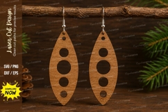 Circle Cutout Earrings Laser Cut SVG File circle cutout earr Product Image 1