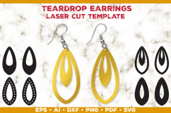 Teardrop Earrings Laser Cut SVG Template, Earring Designs Product Image 1