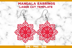 Mandala Earrings Laser Cut SVG Template, Earring Designs Product Image 1